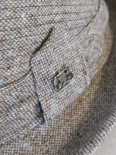 Vintage Mens Stetson Wool Fedora Tweed Hat Brown Size 7 Made in USA Gold Pin - Picture 5 of 10
