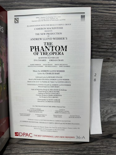 PHANTOM OF THE OPERA, PROGRAM, FEBRUARY-MARCH 2018 - Picture 2 of 7