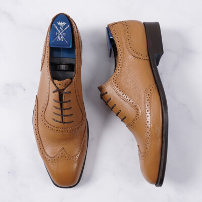 Sutor Mantellassi Tan Soft Grained Leather Wingtip Oxford US  display picture 2