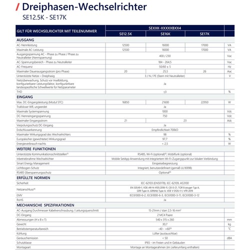 SolarEdge SE 4K-25K mit SetApp Dreiphasen Photovoltaik Wechselrichter Solar - Bild 5 von 5