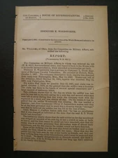 Government Report 1891 Ebenezer F Woodworth Co L 3rd Reg MI Calvary Civil War