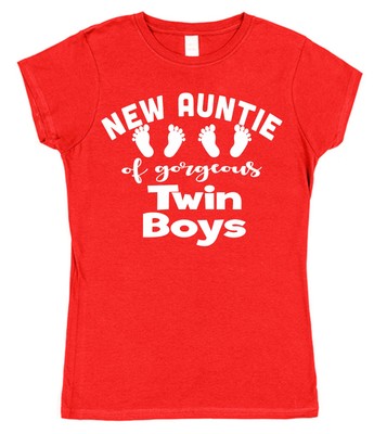 Neu Tante des wunderschönen Zwillings Jungen Tante T-Shirt Geschenk für Tante Neu Baby Neffen