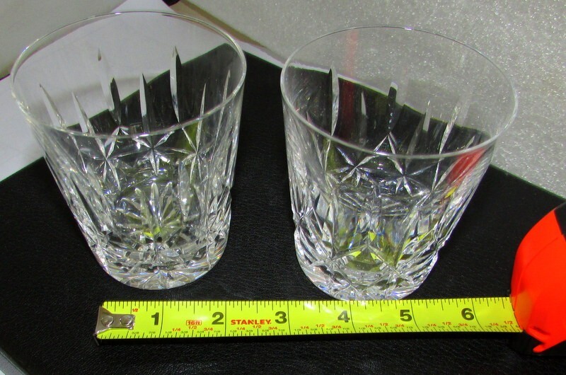 2 Waterford Crystal ROSSLARE Old Fashioned Rocks Glasses Ireland Mint Condition