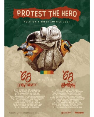 Poster Protest The Hero North America Tour 2024 poster, music lovers decor