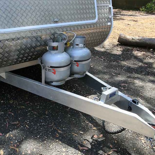 4.5KG Gas Bottle Holder Steel Galvanized Lockable For Camper Trailer Caravan 4WD - Picture 9 of 10