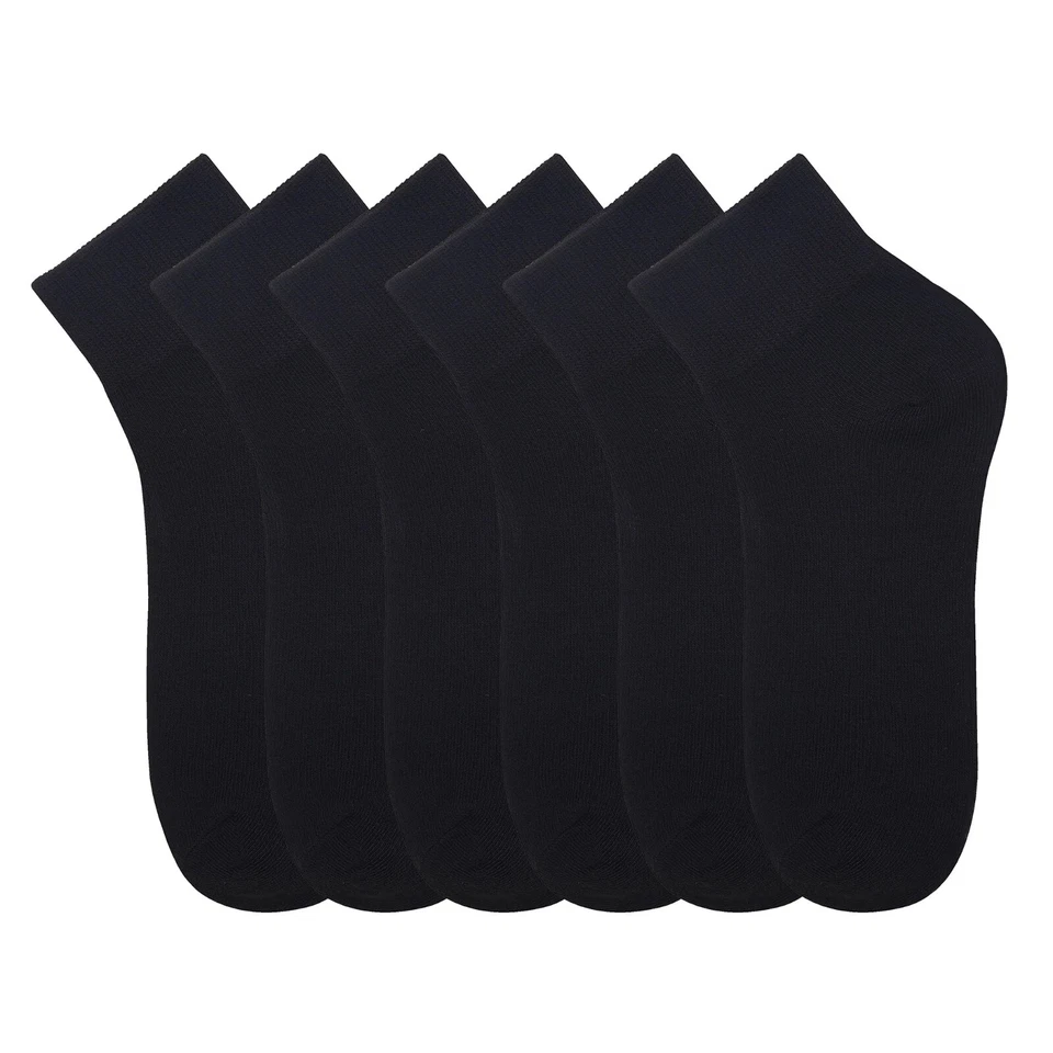 Calcetines de vestir negros cuartos para hombre mujer deportivos lisos talla 6-8 9-11 paquete de 10-13 Foto 2 de 4