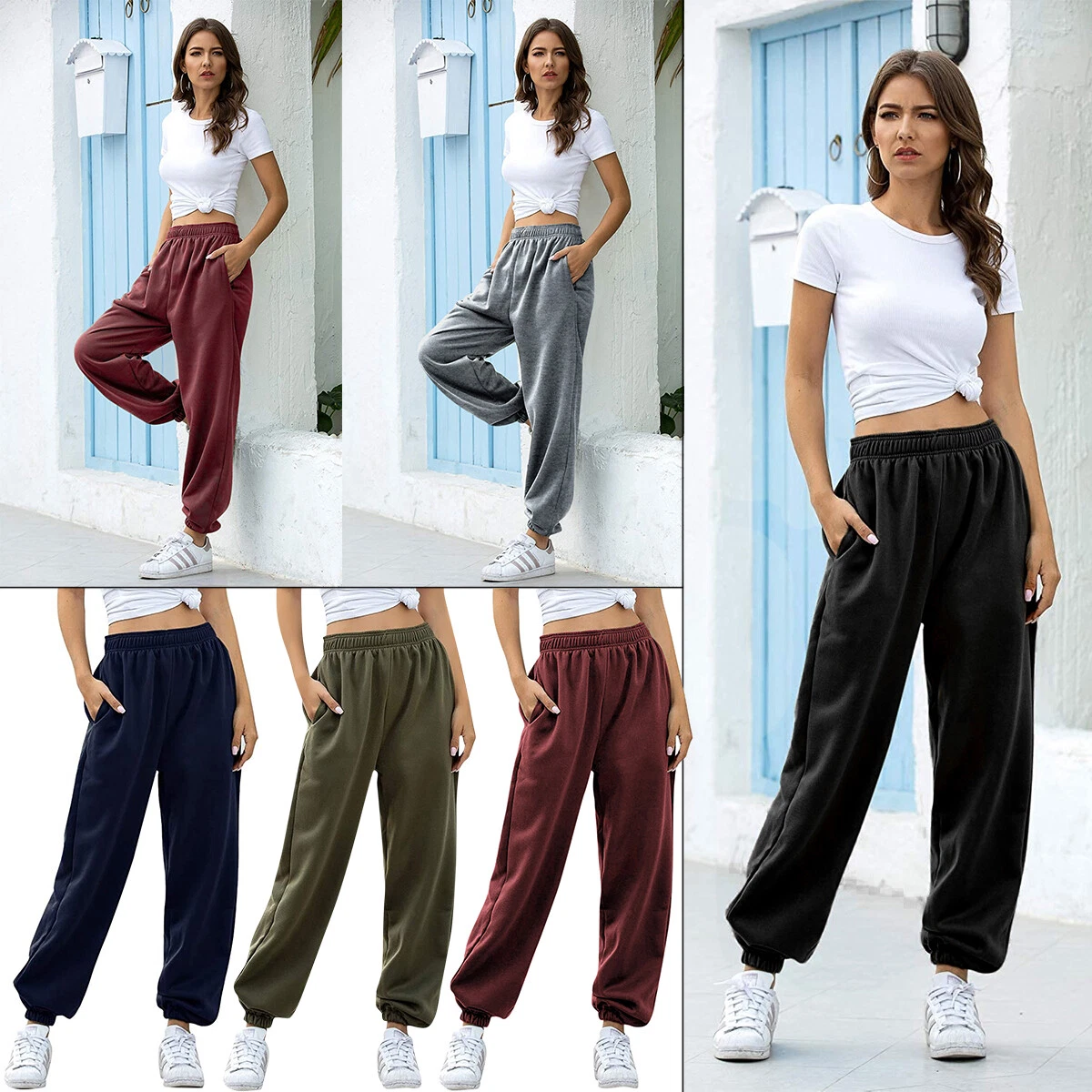 Fflirtygo Women's Cotton Track Pants, Joggers for Women, Women�s