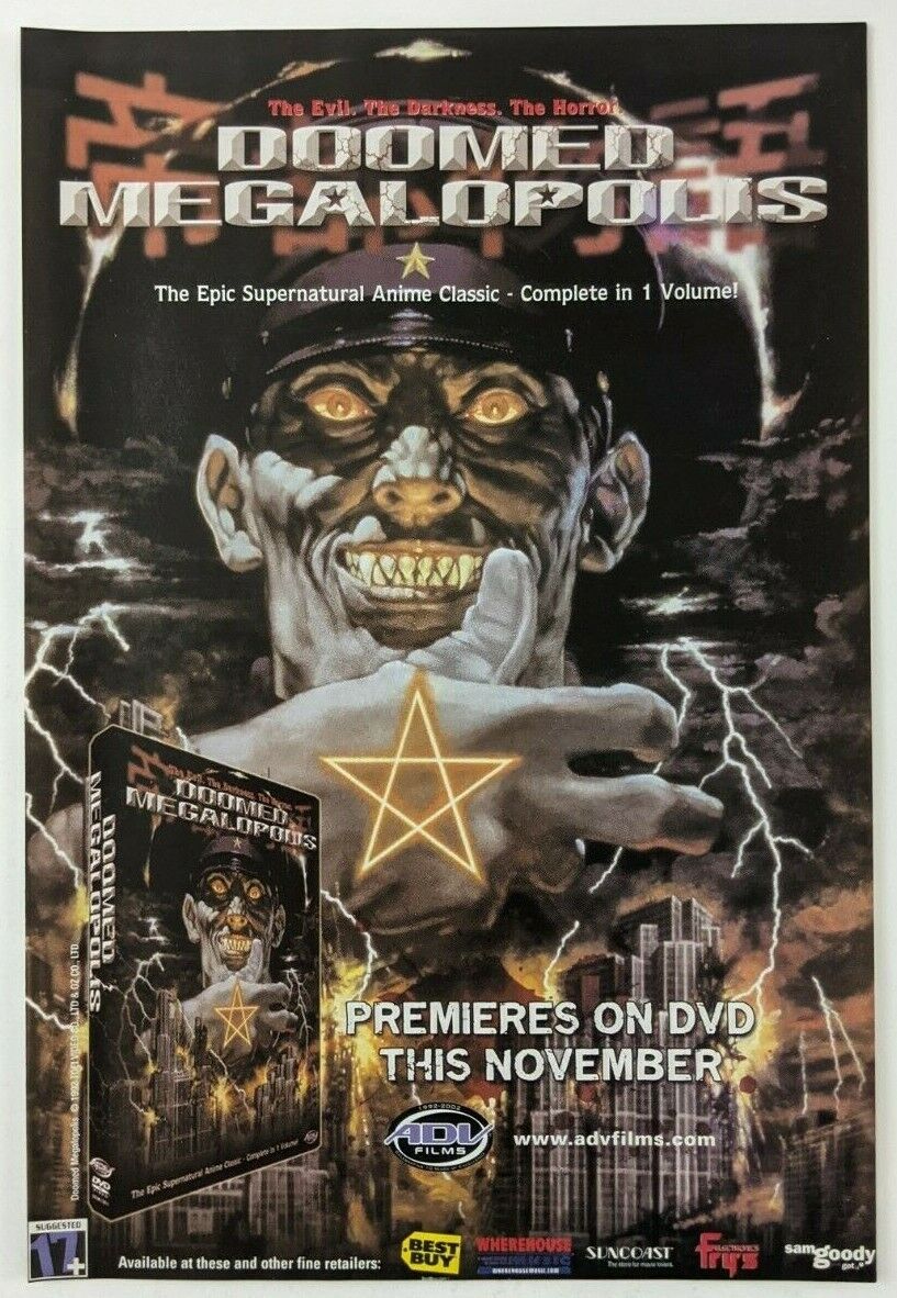 Doomed Megalopolis Print Ad DVD Poster Art PROMO Original Anime ADV Films  Advert