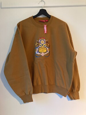 Supreme Sweatshirt Gr. S NEU UVP. 168   Crest Crewneck Dark Mustard SS23
