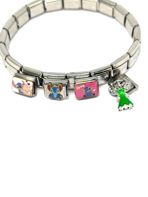 Maillon Bracelet Italien 9 Mm - Cœur Bleu En Acier Inoxydable Et Zircone - Compatible Avec Les Bracelets à Breloques