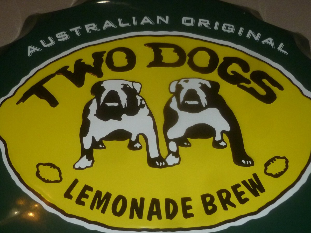 Lemon Brew TWO DOGS ツードッグス ネオンサイン 看板 VINTAGE TWO DOGS LEMONADE BREW BOTTLE CAP SIGN METAL