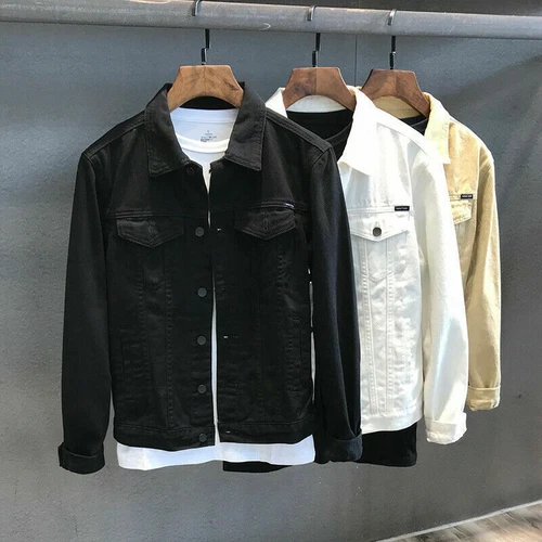 Herren Denim Jeansjacke Tops Premium Baumwolle Geknöpft Slim Mantel Sweatjacke - Bild 17 von 18