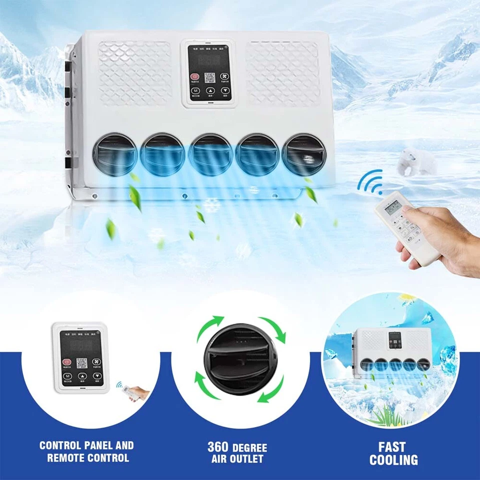 12V Mini Split Air Conditioner-A/C Kit Fits Semi Trucks, RV, Bus, Caravan & Vans - Image 4 of 4