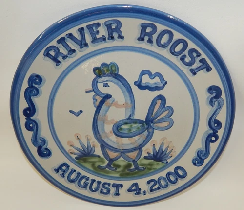 Vintage M A Hadley Art Pottery Large Plate - River Roost