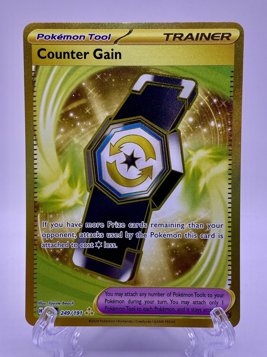counter gain pokemon card Pokémon TCG 249/191 Secret Gold Full Art Surging Spark NM Secret Rare Counter Gain - 169/191 -