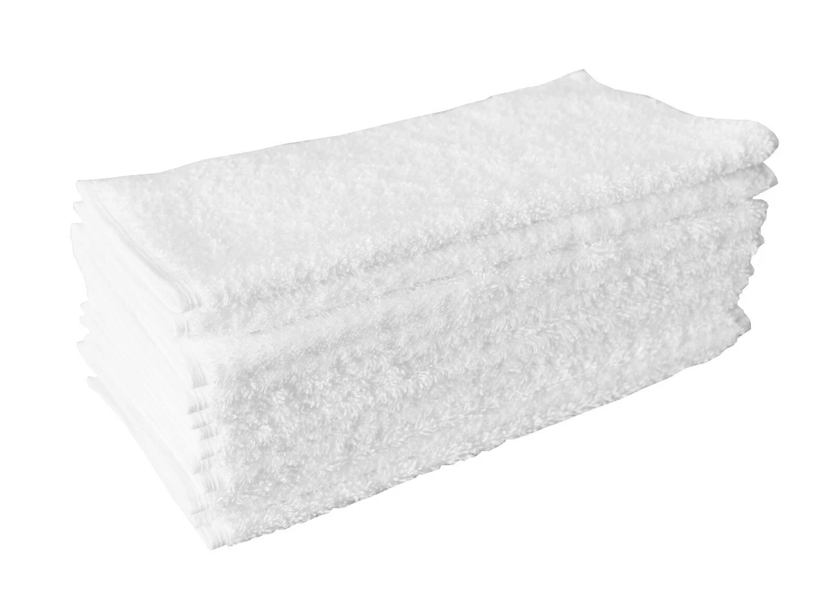 12 Pack Small Hand Gym Guest Sport Towels White 30 x 85 cm 450gsm 100%  Cotton