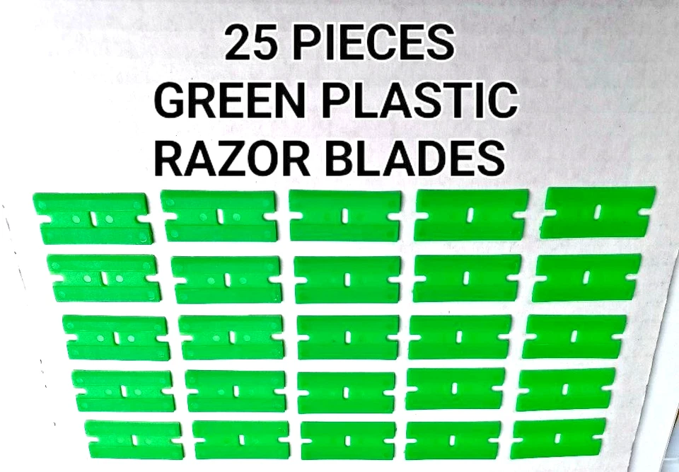 25 Pieces CHISEL EDGE Plastic Razor Blades - Remove Bugs Pinstripe Decal Residue - Image 2 of 4