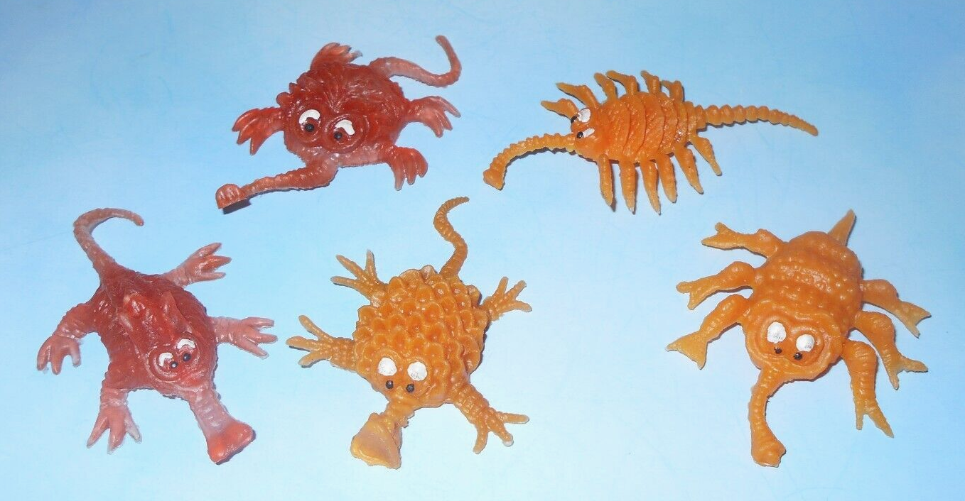 Vintage Rubber Uglies Space Alien Jiggler Pencil Top Toys Lot of 5