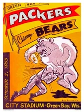 Vintage Packers Bears Game Poster Reproduction Metal Sign FREE SHIPPING