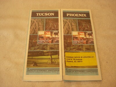 2 AAA Maps of Phoenix & Tucson Arizona from 1991 | eBay