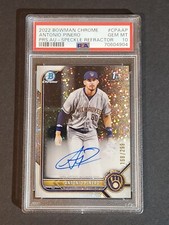 2022 1s Bowman Chrome Prospect Speckle Refractor /299 Antonio Pinero PSA 10 Auto