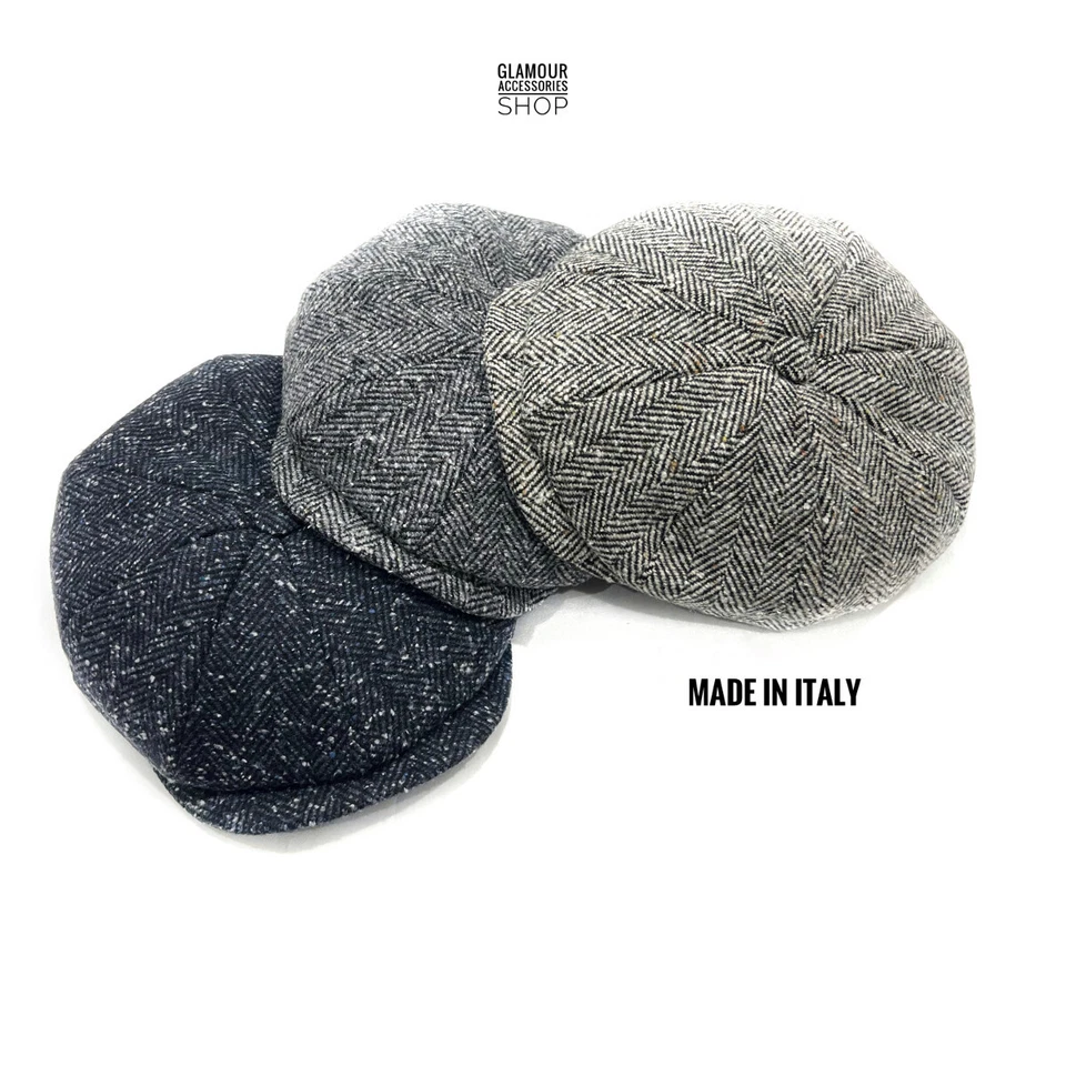 MADE IN ITALY Coppola cappello berretto invernale irlandese uomo donna 8 spicchi MADE IN I...