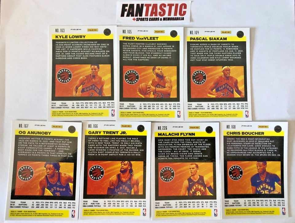 2020-21 Panini Flux Basketball CRACKED ICE PRIZM - YOU PICK Toronto Raptors - Image 2 of 2