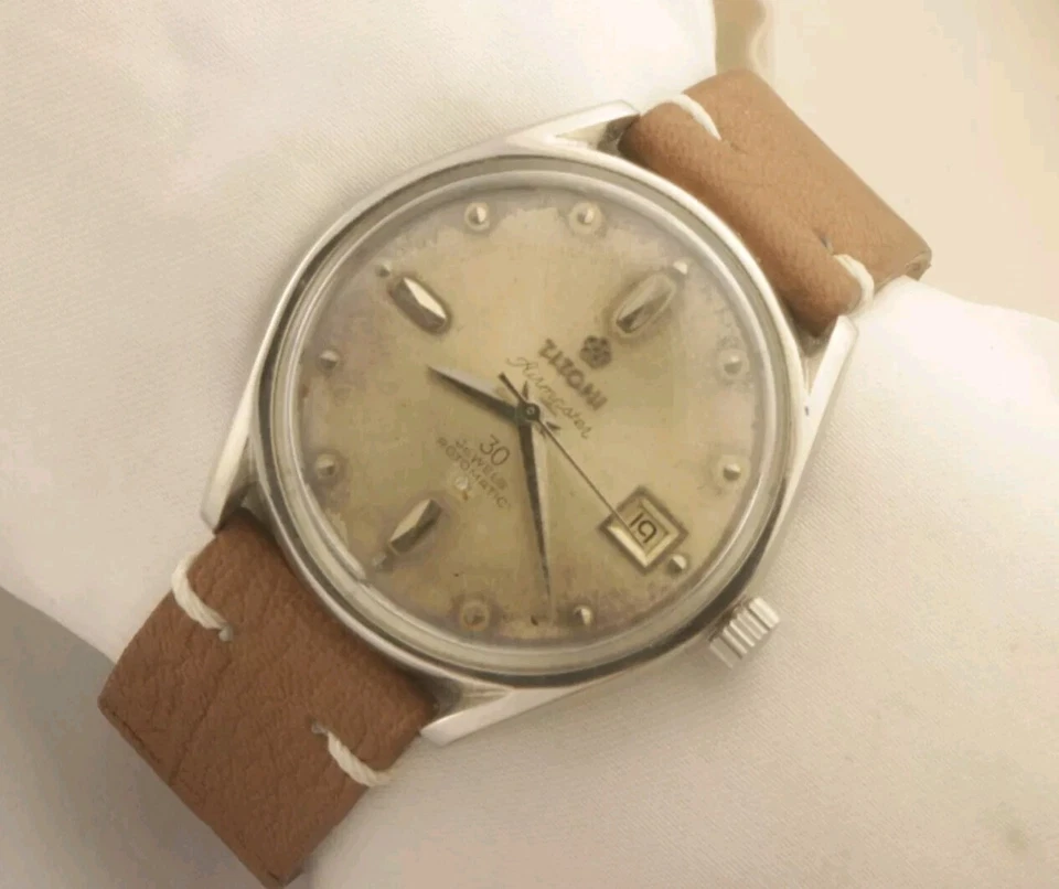 RELOJ PULSERA TITONI AIRMASTER USADO AUTOMÁTICO HOMBRE SUIZO FUNCIONANDO FECHA REPARADO Nº34 Foto 2 de 4