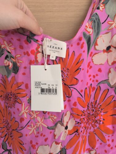 SEZANE - Women’s silk Top, floral print, Size EUR 36 / UK 8 - Picture 2 of 9