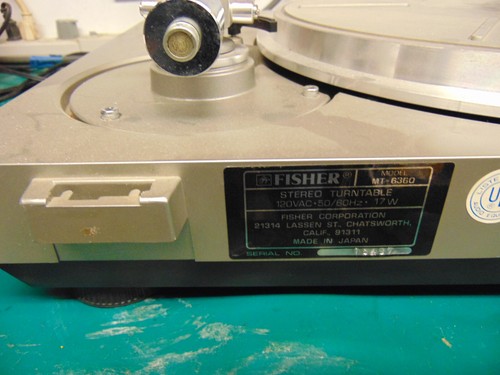 Fisher MT-6360 Turntable FOR PARTS OR REPAIR  - Picture 3 of 4