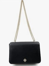 Tory Burch Carter Pebbled Leather Adjustable Chain Shoulder Bag Handbag New Tag
