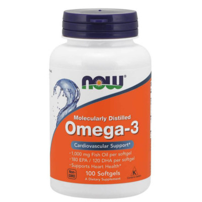 NOW FOODS, OMEGA-3 MOLECULARLY Distilled EPA/DHA 100 Weichkapseln SUPER PREIS
