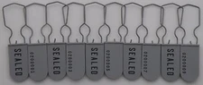 Electric Meter Security Seal Wire Padlock Grey Pack of 10