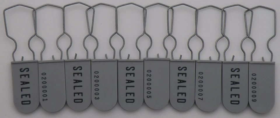 Electric Meter Security Seal Wire Padlock Grey Pack of 10