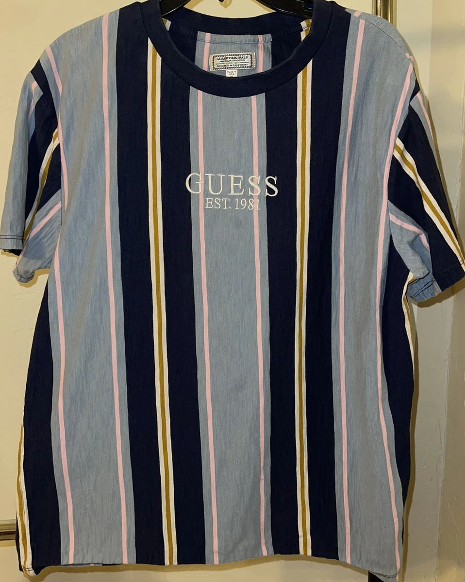 Guess striped sale with logo
