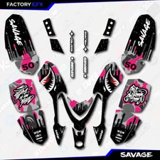 Gray Pink Savage Camo Racing Graphics kit fits Polaris Outlaw 50 ATV Decal 07-14