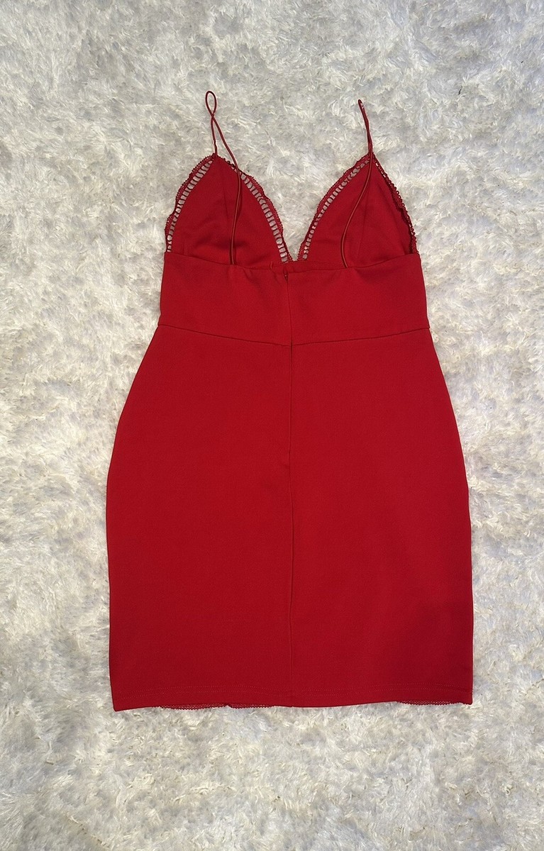 rare london bodycon dress - dresses - Red - Ladder Trim Mini Akira David's Bridal Will No Waist Size:38W making it perfect for