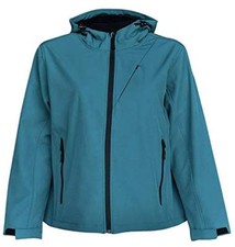 New Pulse Womens Plus Size Soft Shell Hooded Jacket 1x 2x 3x 4x 5x 6x Lagoon