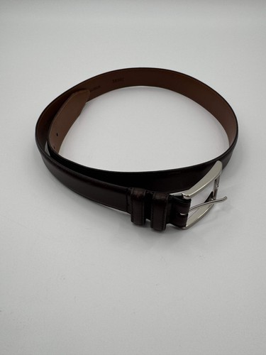 Allen Edmonds Dress Belt Men's 38 Brown Calfskin Leather Adjustable Strap #39507