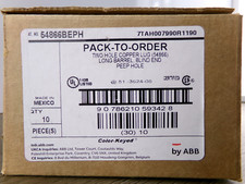 Box of 10 ABB 54866BEPH 2-Hole Copper Compression Lug Long Barrel, New S5