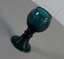 Theresienthal Prunk Römer Weinrömer bicchiere da vino tormalina blu inciso fo...