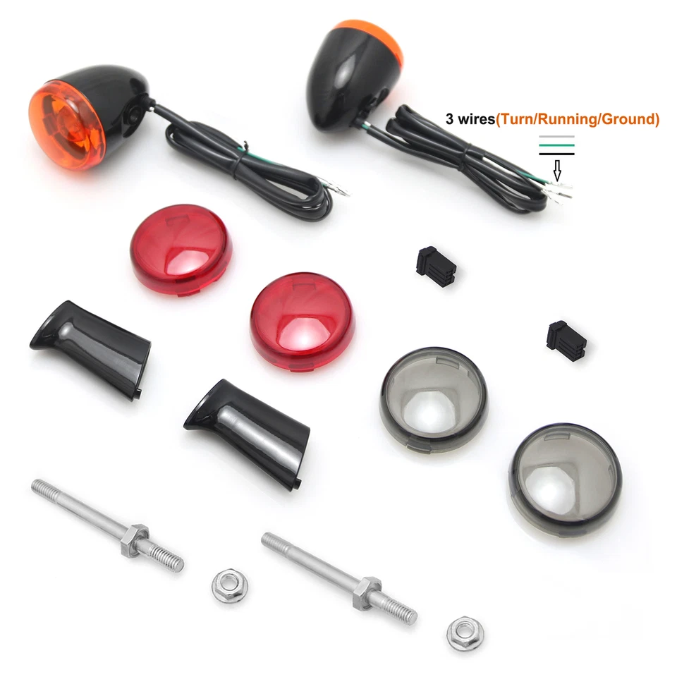 Rear Turn Signal flasher Lights For Harley Davidson Sportster 883 1200 1992-up - Image 2 of 4