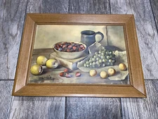 Vintage “Hank Bog” Still Life Fruit Print All Metal Wall Decor
