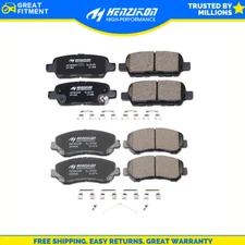Front Rear Ceramic Brake Pads w/Hardware Kit for Nissan Sentra Maxima Juke