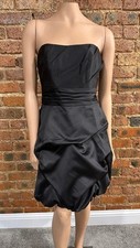 NWT David's Bridal Black Satin Formal Dress SZ 8