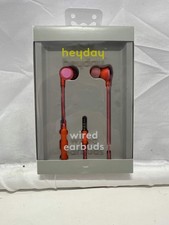 Heyday Wired Earbuds Coral Orange 3.5mm In-Ear Headphones