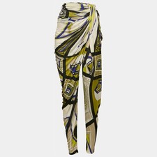 Emilio Pucci Multicolor Printed Jersey Draped Trousers S