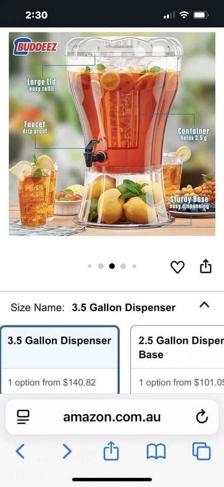 Nuevo dispensador de bebidas Buddeez Serve-Top de 3,5 galones con inserto de cono de hielo Foto 2 de 4