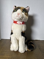 FAO Schwarz Calico Cat 11" Plush Stuffed Animal Toys R Us 2015 Green Eyes Kitty