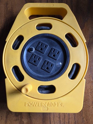 Woods Power Caddy Plus Retractable Extension Reel  4 Outlets  25' Cord